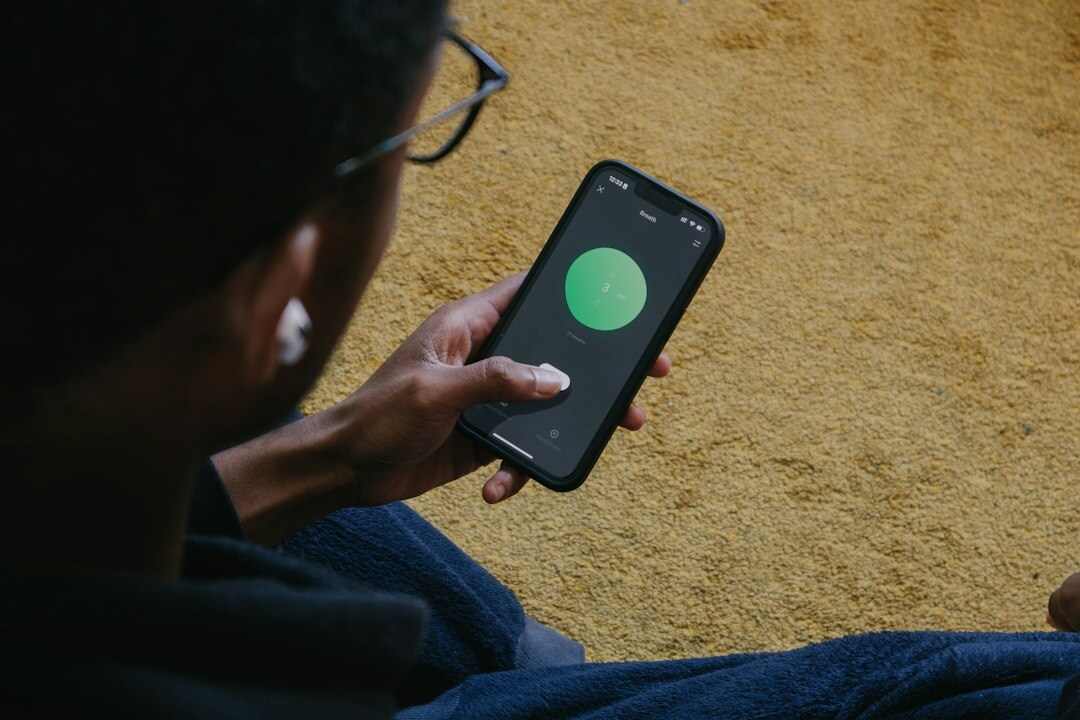 person using health app