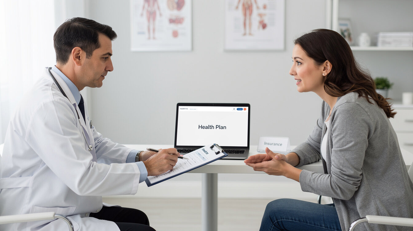 doctor explaining health plan
